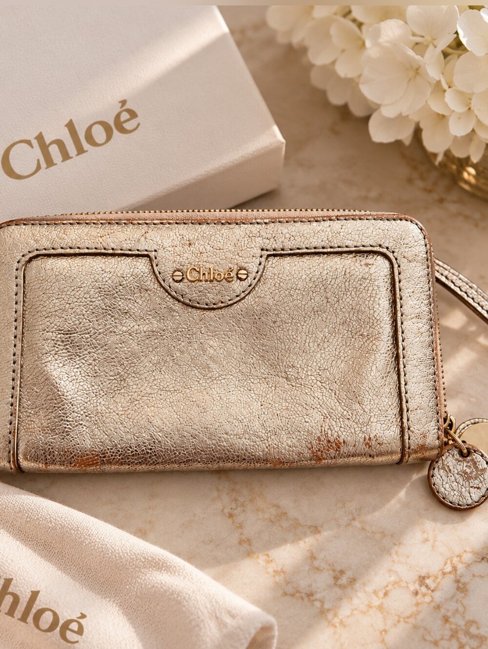 Chloe Gold Leather Wallet